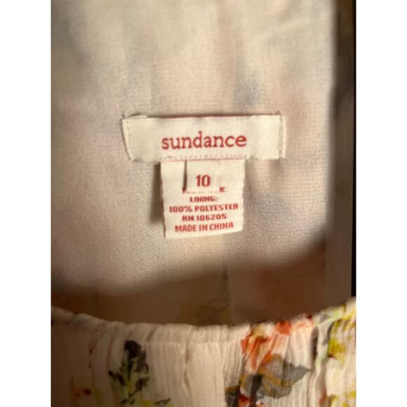 Sundance Floral Dress Size 10 – Sheer Boho Midi with Lined Skirt - Picture 3 of 7